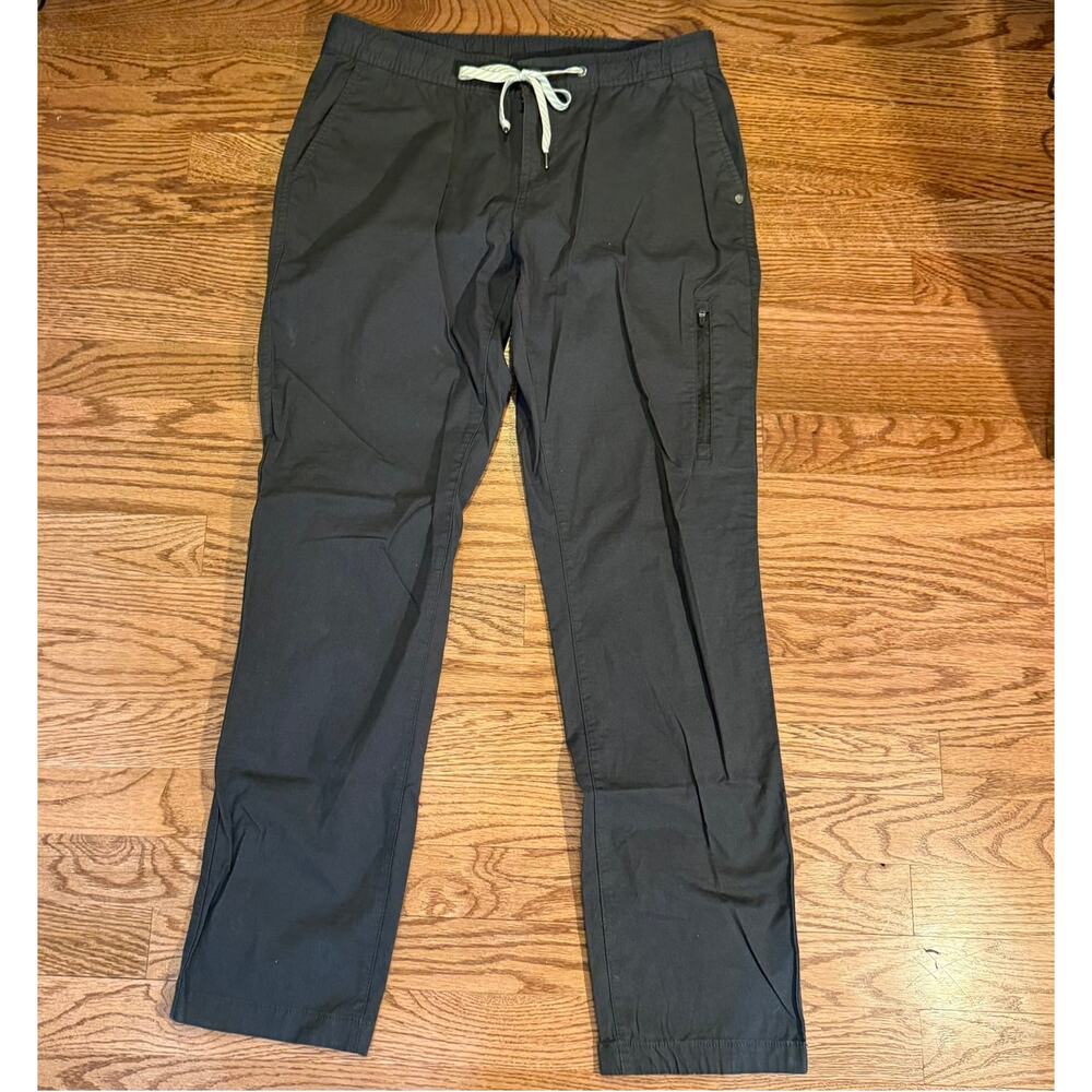 Vuori Men’s Medium Organic Cotton Drawstring Pants Charcoal Stretch Casual